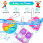 ONKULL Pop Fidget Keychain 90 Pack - Mini Sensory Fidget Toys for Kids 4-12, Colorful Party Favors & Classroom Prizes