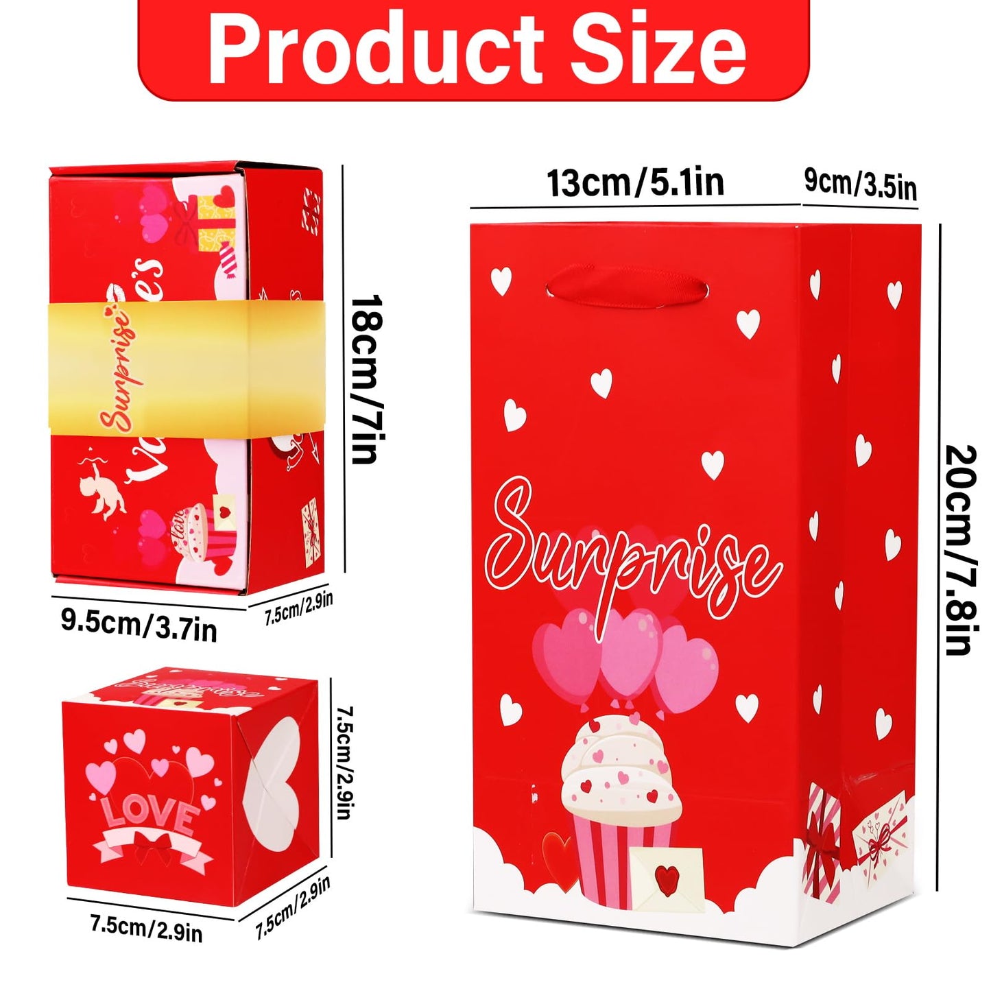 Jacyan Valentine'S Day Surprise Gift Box Explosion For Money, Exploding Money Gift Box For Cash Pop Up Money Explosion Box Valen