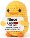 Mbl Niece Gifts From Auntie Aunt - To My Niece Gift From Aunt, Funny Small Cute Emotional Positive Support Handmade Crochet Duck