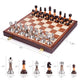 15'' Metal Chess Sets For Adults Kids With Zinc Alloy + Acrylic Chess Pieces & Portable Folding Wooden Chess Board Travel Chess