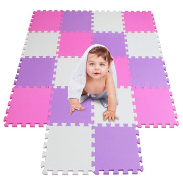 Meiqicool Kid'S Puzzle Exercise Play Mat With Eva Foam Interlocking Tiles 010311