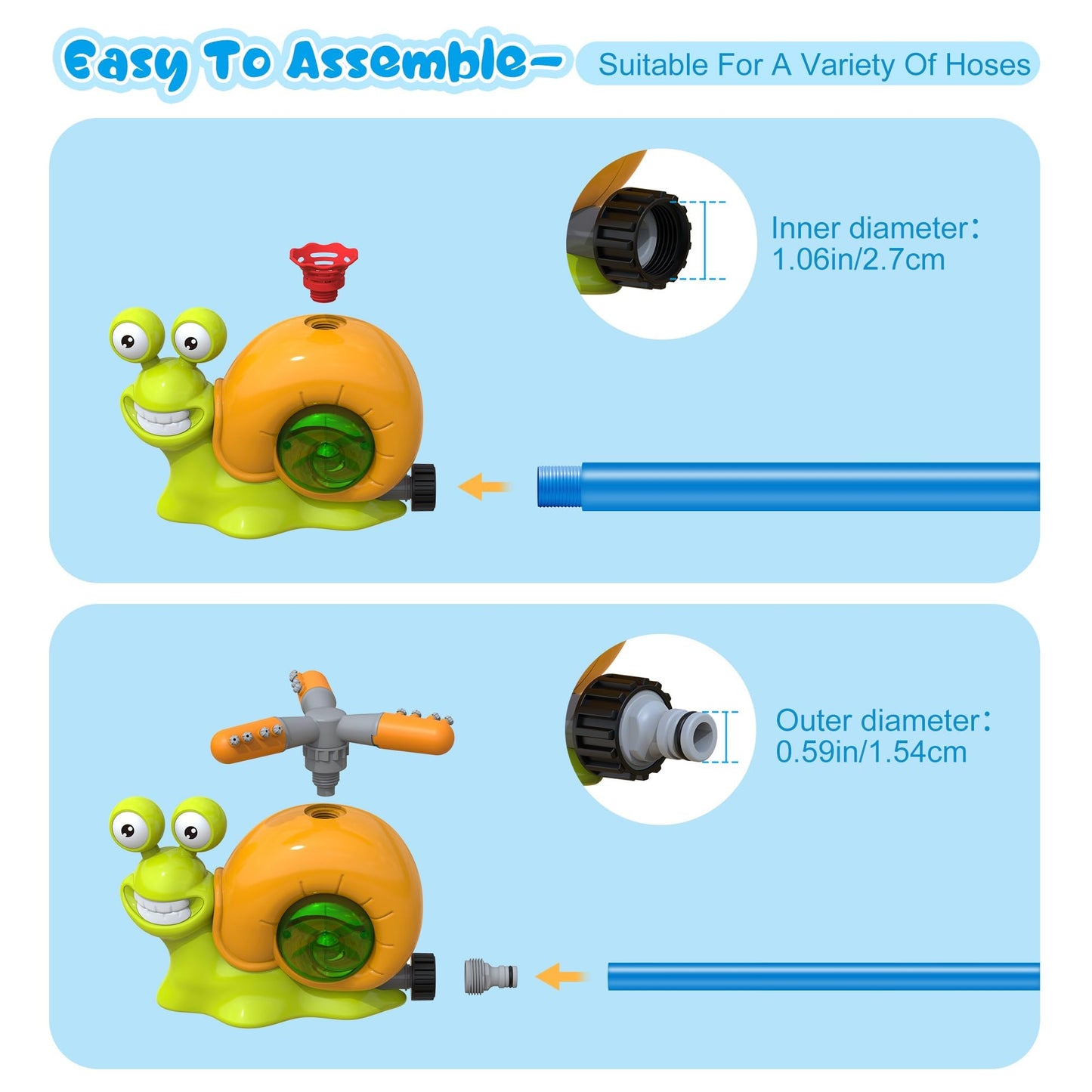 Water Sprinkler Toy for Kids Outdoor Water Toys for Yard Summer Lawn Pool Party Fun for Boys and Girls Water Toys for Kids Aged