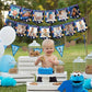 Fangleland First Trip Around The Sun Photo Banner, Outer Space 1st Birthday Party Decoration - Blue Solar System Baby Picture Ba