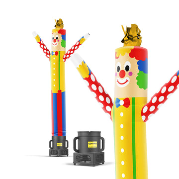 LookOurWay Air Dancers Inflatable Tube Man Set - 7ft Tall Wacky Waving Inflatable Dancing Tube Guy with Weather Resistant Blower - Character Circus Themed - Clown