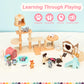 Sweetace 43Pcs Cat Toys For Kids Pretend Play Cat Figures Playset Toddler Toy Interactive Kitten Role Play Set Realistic Cats Ca