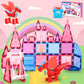 Magnetic Tiles for Kids Age 4-8 with Dragon, 36 Piece Princess Castle Magnet Tiles for Girls, Movable Dragon Toys for 3+, Creati