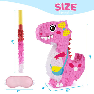 Wernnsai Dinosaur Piñata - Dinosaur Birthday Party Supplies For Girls Kids Dino Themed Party Piñata Bundle Set Perfect Party Game Activity Decoration