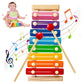Wooden Xylophone For Kids,Toddler Xylophone Toy With 2 Child Safe Mallets,8 Diatonic Keys Musical Instruments For Preschoolers E