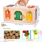 Mickyu Wooden Activity Cube Busy Board For 1-3 Years Old, Montessori Lock Box Learning Toys, Sensory Fidget Toys For Kids With A