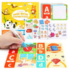 Patpat Early Learning Magic Water Book For Kids 2-5Years, Reusable Preschool Alphabet & Number Tracing Cards, Water-Based Englis