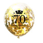 Shuntai 70Th Birthday Balloons Black And Gold 70Th Birthday Decorations For Men Women Latex Confetti Printed Number Balloon 70 Y