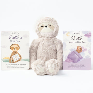 Slumberkins 14' Sloth Kin & 2 Board Books Complete Set Bundle | Promotes Routines, Relaxation & Coping Skills | Social Emotional Learning, Ages 0+ (Sloth Kin Plush + 2 Board Books)