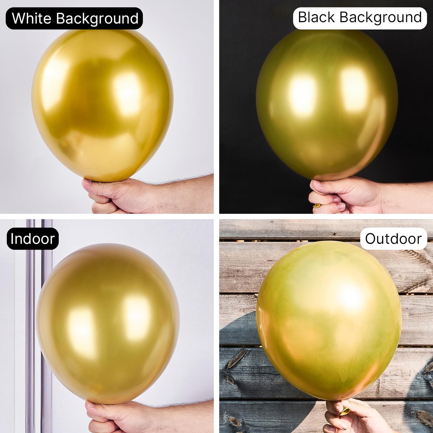Partywoo Metallic Gold Balloons, 120 Pcs Gold Metallic Balloons Different Sizes Pack Of 18 Inch 12 Inch 10 Inch 5 Inch Gold Balloons For Balloon Garland Or Balloon Arch As Party Decorations, Gold-G101