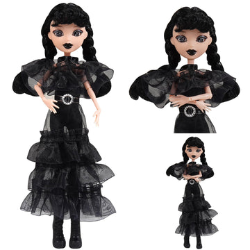 Dbywiub Girls Doll And Accessories, 10 Inch Academy Uniform With Black Dress And Thing