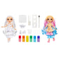 Rainbow High Watercolor & Create Fashion DIY Doll with Washable Watercolors + Tie-Dye Kit, Brown Eyes, Curled Hair, Bonus Top &