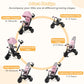 HONEY JOY Tricycle, 6 in 1 Kids Trike Stroller w/Adjustable Push Handle & Canopy, Reversible Seat, Safety Belt, Folding Pedal, C