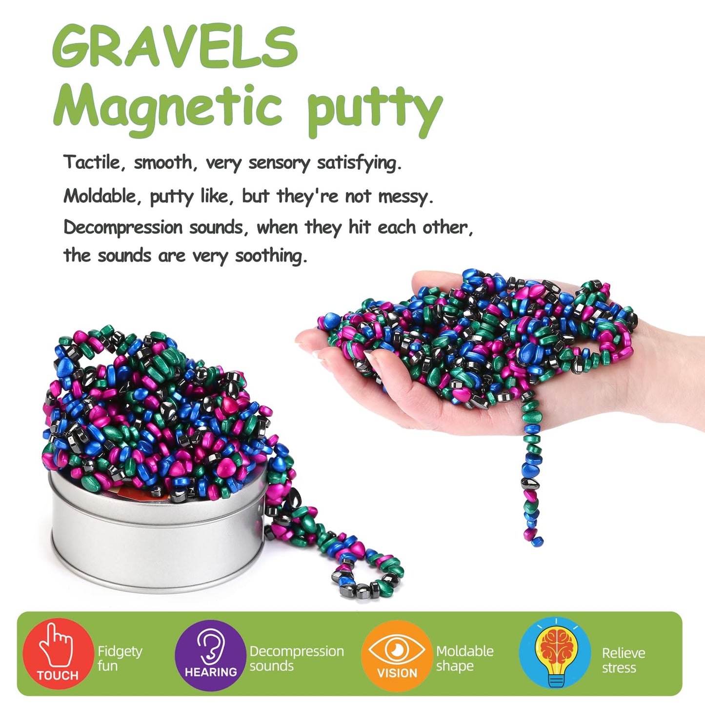 550Pcs Multicolor 4 In 1 Magnet Balls Desk Toys For Adults, Ferrite Crags Magnetic Putty Desk Fidget Toys For Office