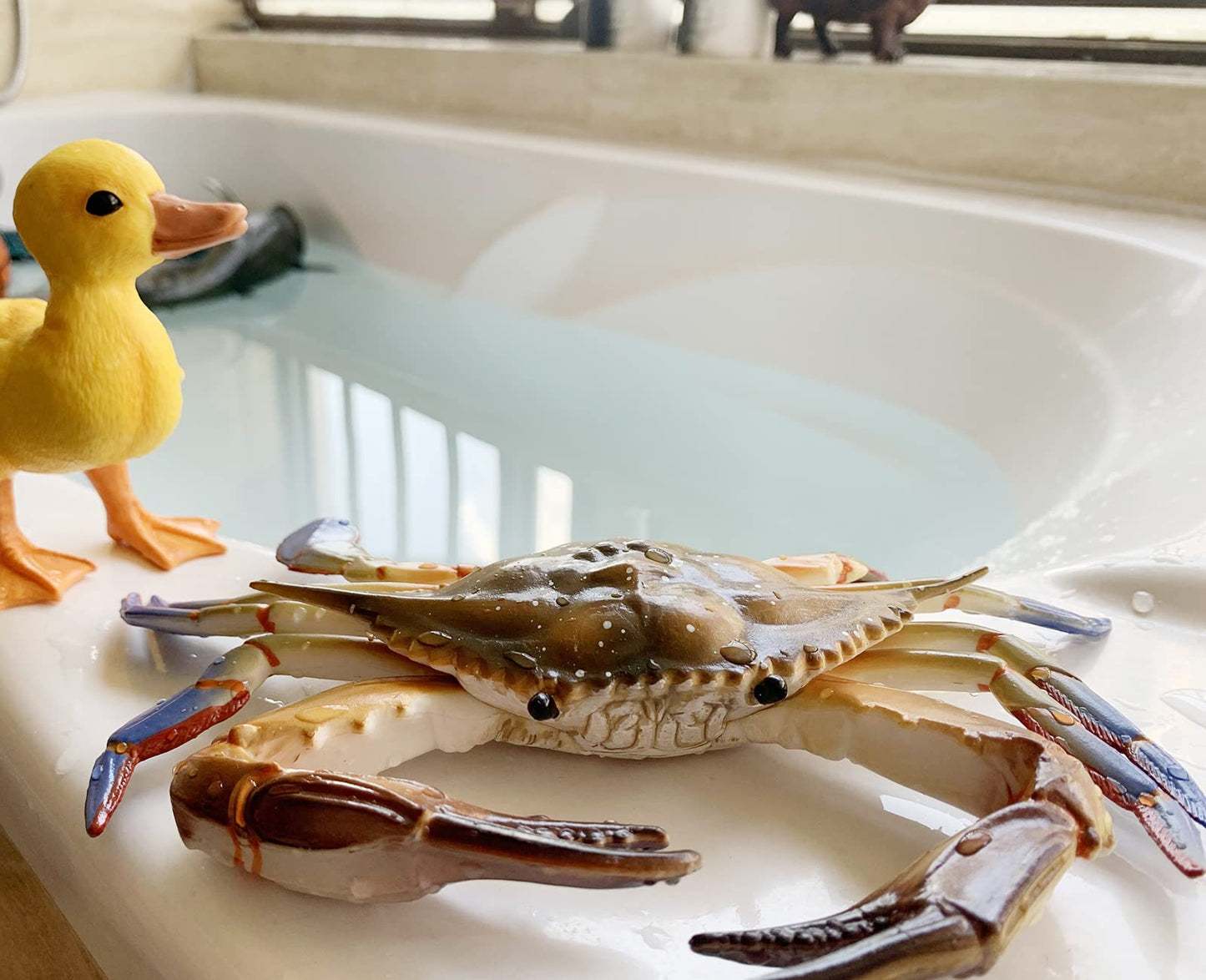 Higherbros Large Crab Toys Sea Life Animal Toys Ocean World Realistic Marine Animal Creature Action Figure, Birthday Cake Copper