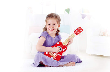 Hape Kid'S Wooden Toy Ukulele In Multicolor, L: 21.1, W: 2.6, H: 6.9 Inch
