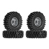INJORA 1.0 Beadlock Wheel Tires Set -3.78mm Offset Wheel Rims for 1/18 1/24 RC Crawler Car Axial AX24 SCX24 FMS FCX24 TRX4M,Silv