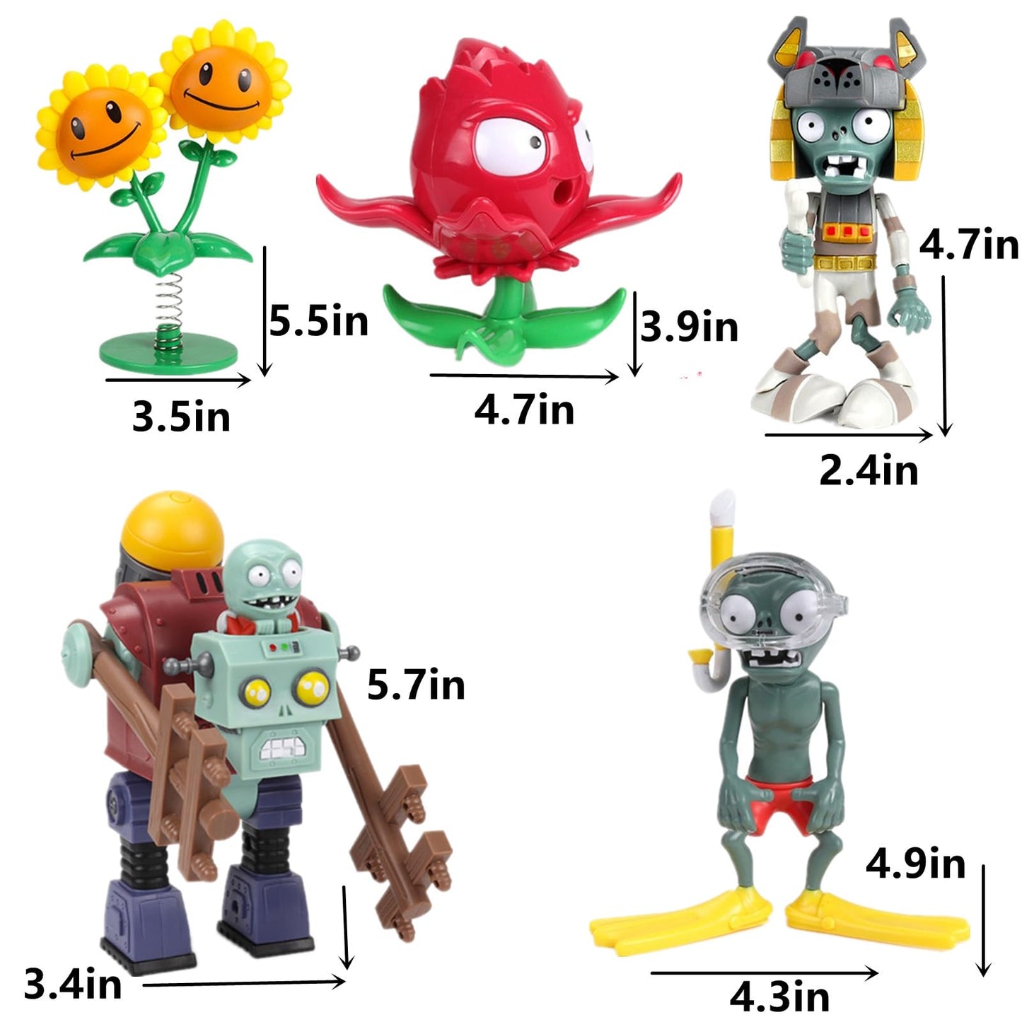 JHESAO 10PCS PVZ Toys Set Action Figures PVC Toy New  Zombies Plant Toy Great Gifts for Kids and Fans  Birthday and Party New