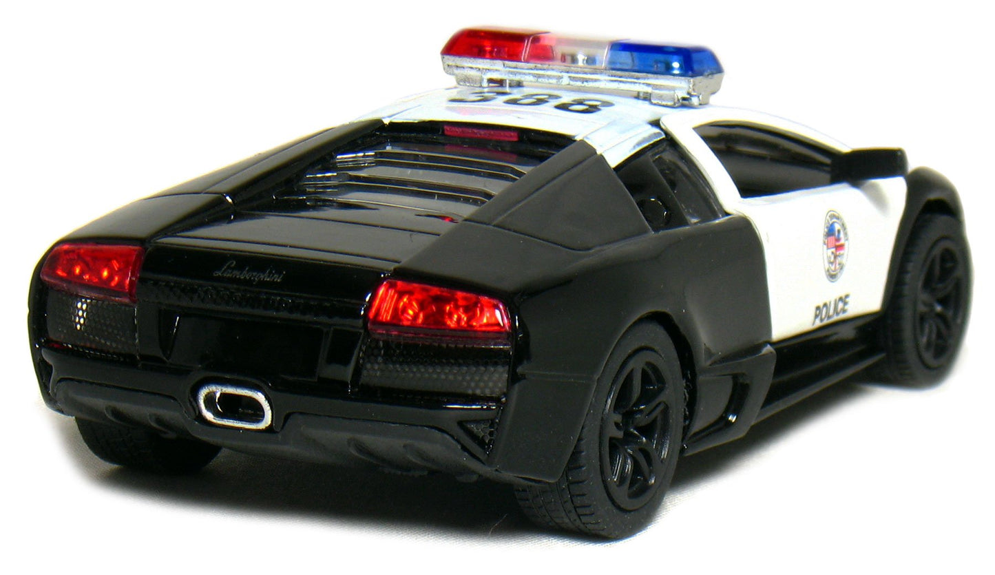 KiNSMART Lamborghini Murcielago LP640 1:36 Scale 5 Die Cast Model Super Sports Car Toy (Black Police)