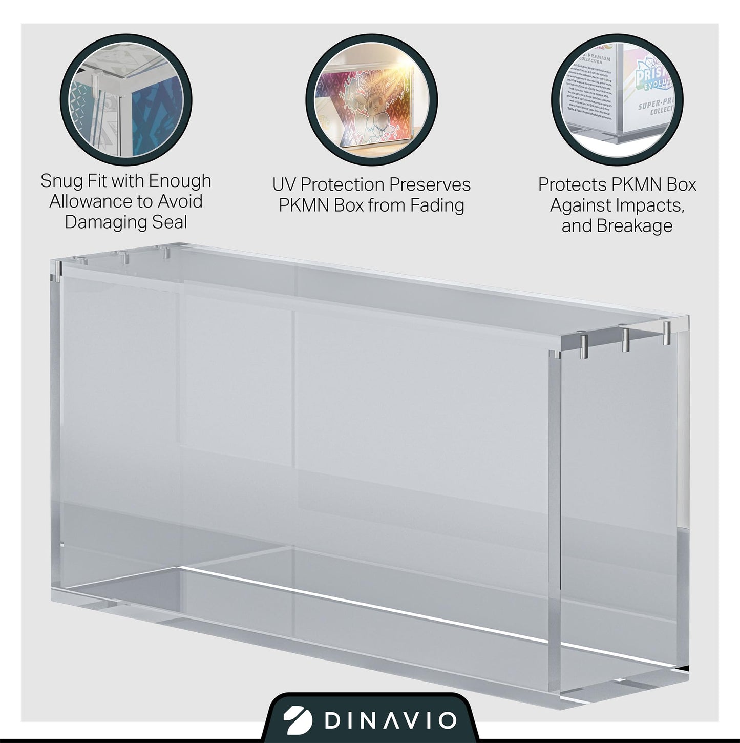 Dinavio Crafthouse Prismatic Evolutions SPC Box Acrylic Display Case with Magnetic Lid - 8 + 5mm Thick Acrylic with 5x3mm Magnets - Compatible with Prismatic Evolutions Super-enhanced Collection Box