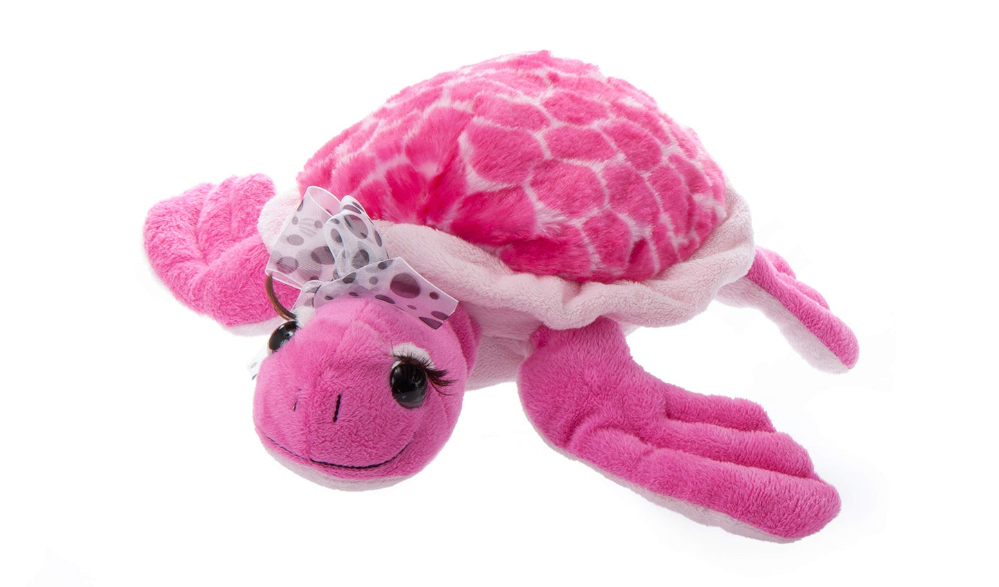 The Petting Zoo, Lash'Z Pink Sea Turtle Stuffed Animal, Gifts For Girls, Plush Toy 12 Inches