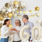 60Th Birthday Decorations Sand White Gold,60Th Birthday Balloon Arch Garland Kit With Happy 60Th Birthday Number 60 Foil Balloon