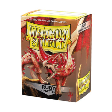 Dragon Shield | Standard Size Card Matte Sleeves | 100 CT - Smooth & Tough enhanced TCG Sleeves | Compatible with Pokemon  Flesh & Blood  One Piece & Magic The Gathering | Ruby - Matte