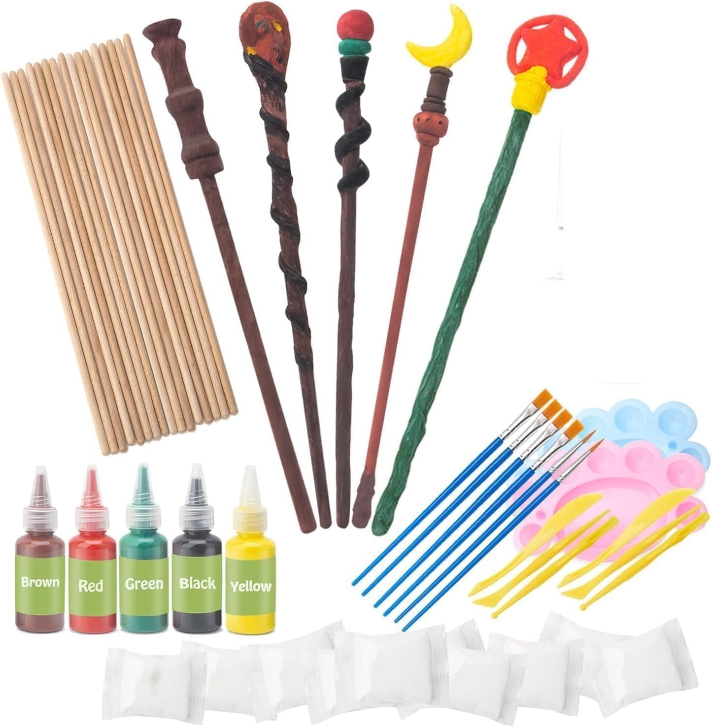 Col-Pary Magic Wand Making Kit, DIY Craft Painting Set,DIY Wand Making for Halloween Supplies,Kids Gift,Wizard Cosplay Birthday 