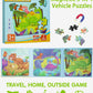 Dinosaur Magnetic Puzzles for Toddlers 3-5, 3 in 1 Travel Puzzles Book Games for Kids Ages 2-4, Travel Games and Toys for 3 4 5