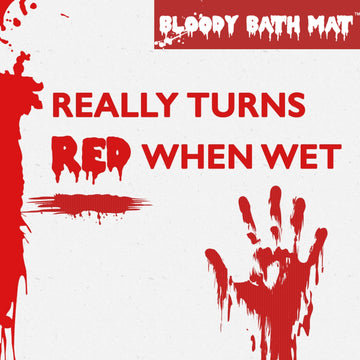 IntroWizard Bloody Mat - Color-Changing Vinyl Bath Mat, 22"x13", Red, Disappearing Footprints, Non-Absorbent