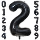 Paticool 40 Inch Black Number Balloon 2, Large Number Foil Balloons Mylar For Girl Boy Birthday Party Celebration Decorations Su