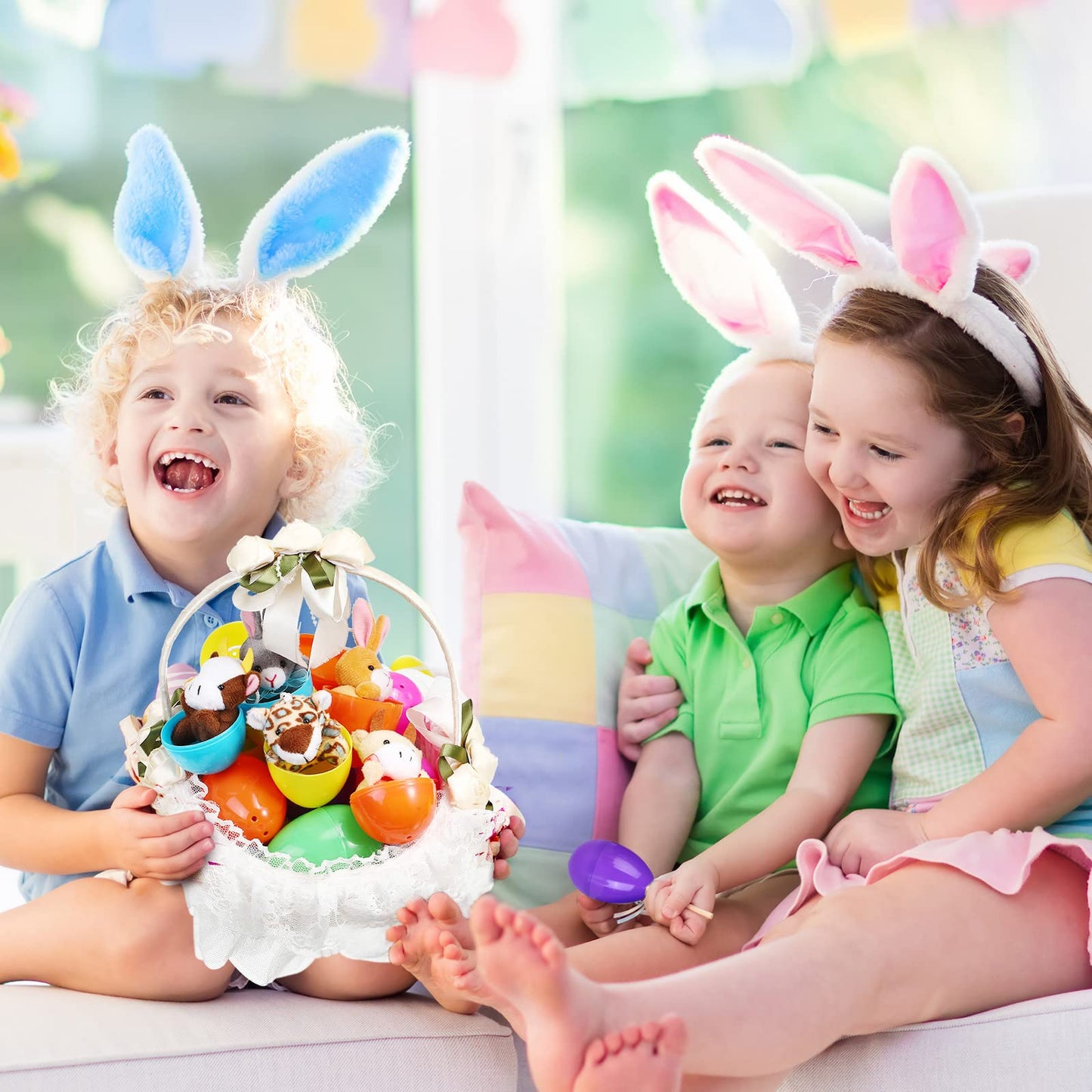 Civaner 30 Pcs Prefilled Easter Eggs Of Mini Stuffed Animal Plush Toys For Easter Egg Hunt, Theme Party, Goodie Bag Fillers, Car