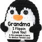 Grandma Gifts for Birthday Christmas, Handmade Crochet Mini Penguin Birthday Gift for Grandma from Granddaughter Grandson, Funny