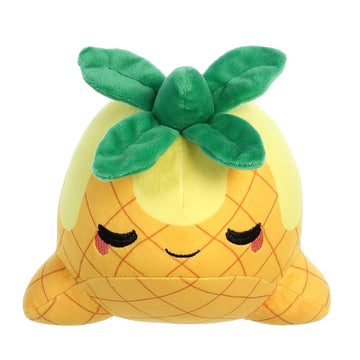 Aurora® Enchanting Tasty Peach® Pineapple Nomwhal Stuffed Animal - Bright & Colorful Design - Showpiece Plush - Yellow 7 Inches