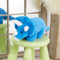 Glow Guards Musical Triceratops Plush Toy - 16'' LED Night Light, Soft Blue Dinosaur for Kids, Ideal Birthday Gift