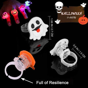 Halloween Light Up Rings 60Pcs Halloween LED Glow Rings for Kids Halloween Party Favor Non-Candy Treats Trick or Treat Goodie Ba