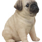 Ebros Gift Realistic Lifelike Adorable Sitting Pug Dog Statue 6' Tall Pet Pal Pugs Puppy Pup Dog Breed Collectible Resin Decor Figurine With Glass Eyes