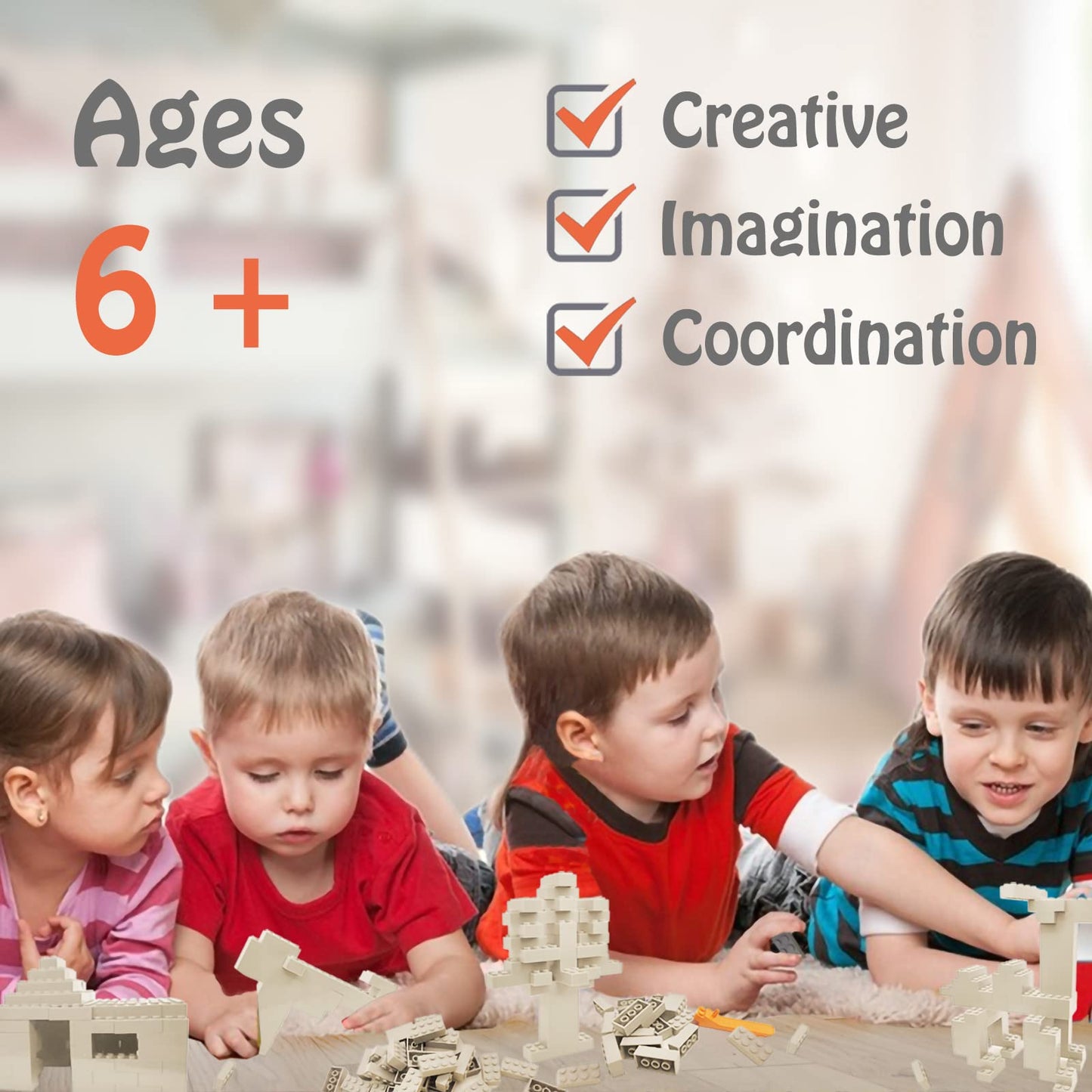 Huizdq 200 Piece Classic Building Bricks, 2X4 Building Blocks Stem Creative Building Toys, White