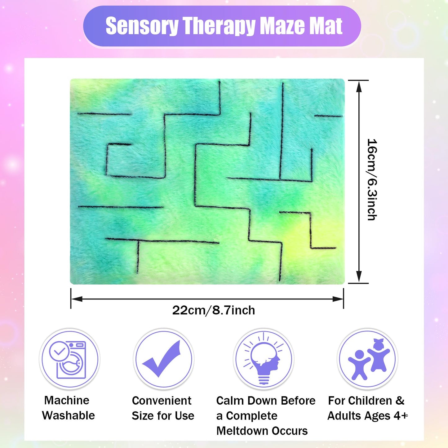 Frienda 2 Pack Marble Maze Mat Fidget Toys, 8.7 x 6.3 Inch, Sensory Stress Relief, Calming, Tactile, Classic Style