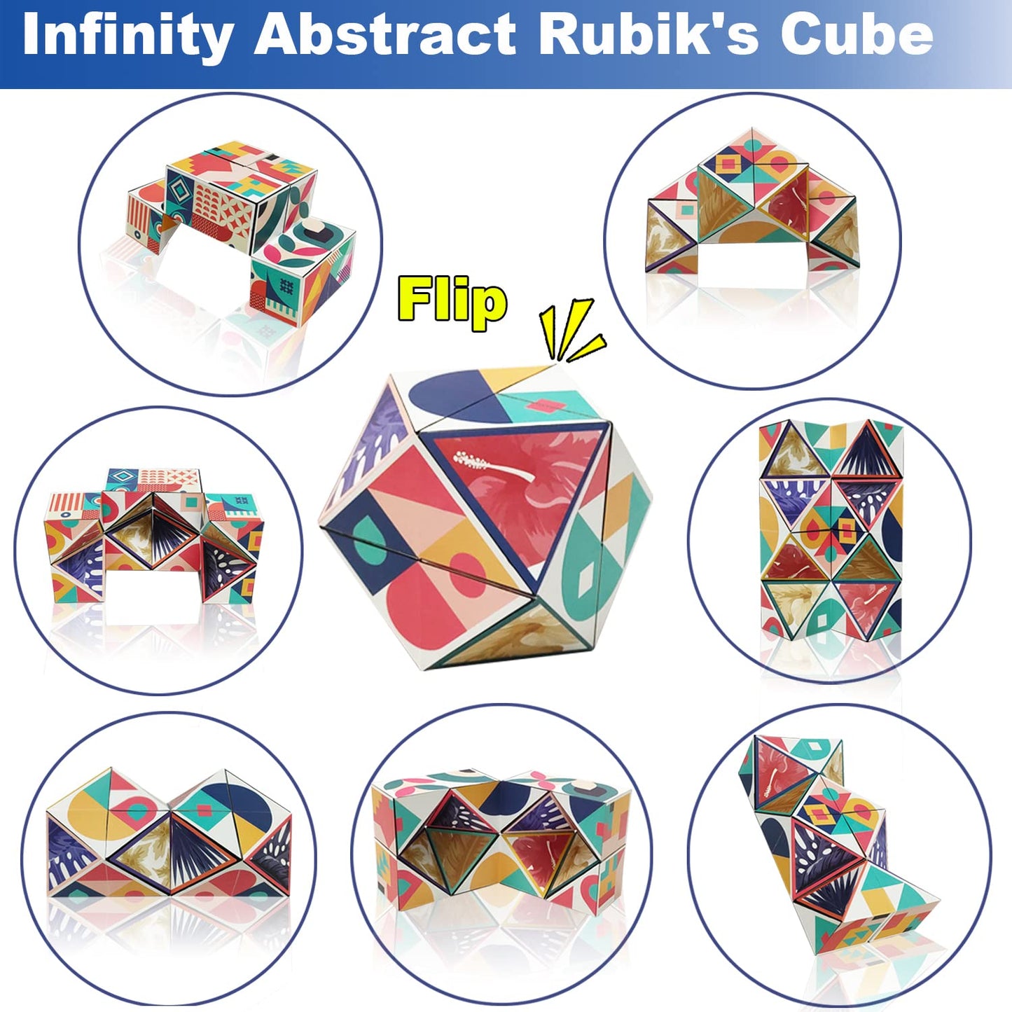3D Flips Magic Cube Set  3 Pack Infinity Cube Fidget Toys  Transforms Puzzle Cubes for Stress Anxiety Relief and Kill Time  Nice Gifts for Kids and mature-themeds