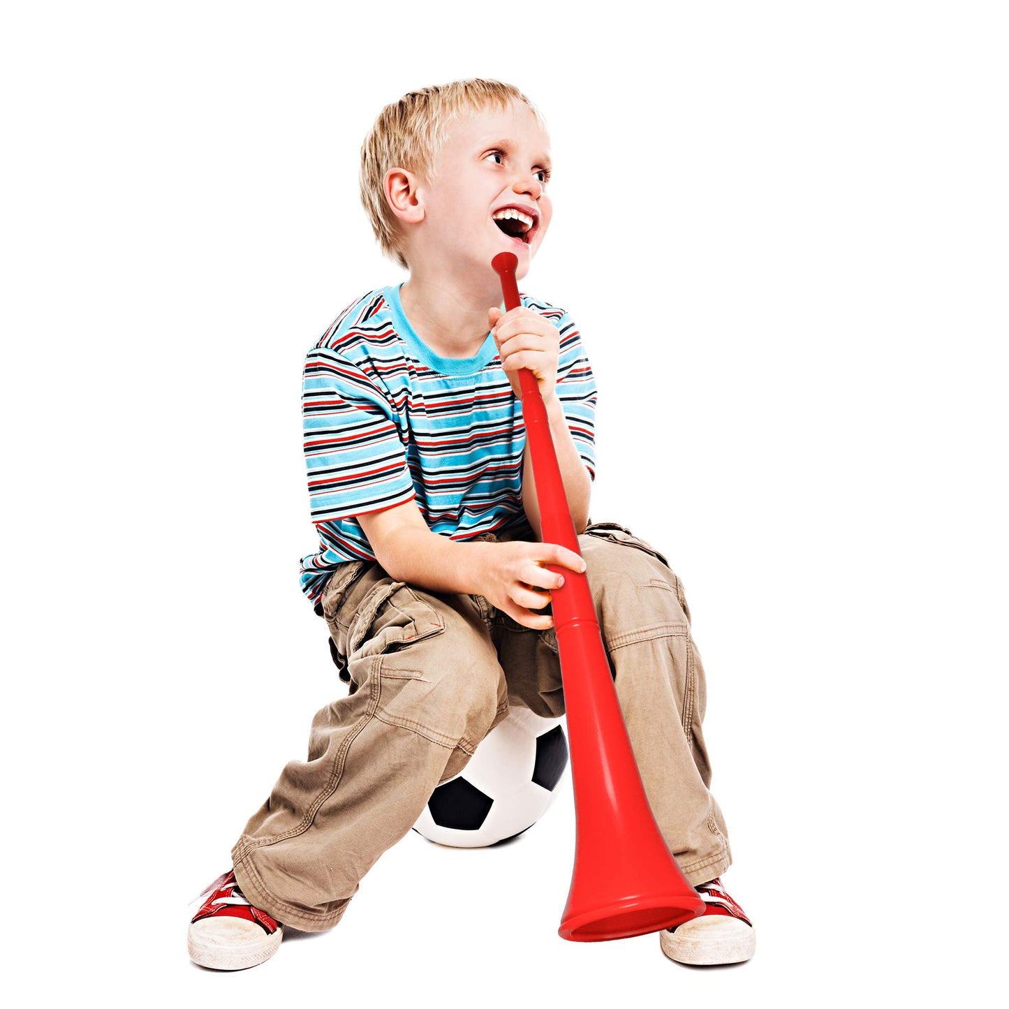 Windy City Novelties Collapsible Stadium Horn - 28" Red - Durable Plastic, Model MUS120EA