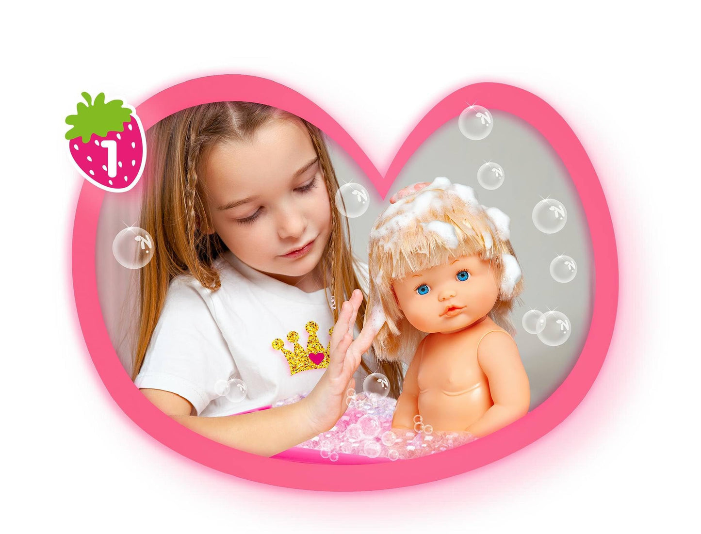 Nenuco Princess, 16 Waterproof Baby Doll with 8 Accessories to Care for Her, for Ages 2+