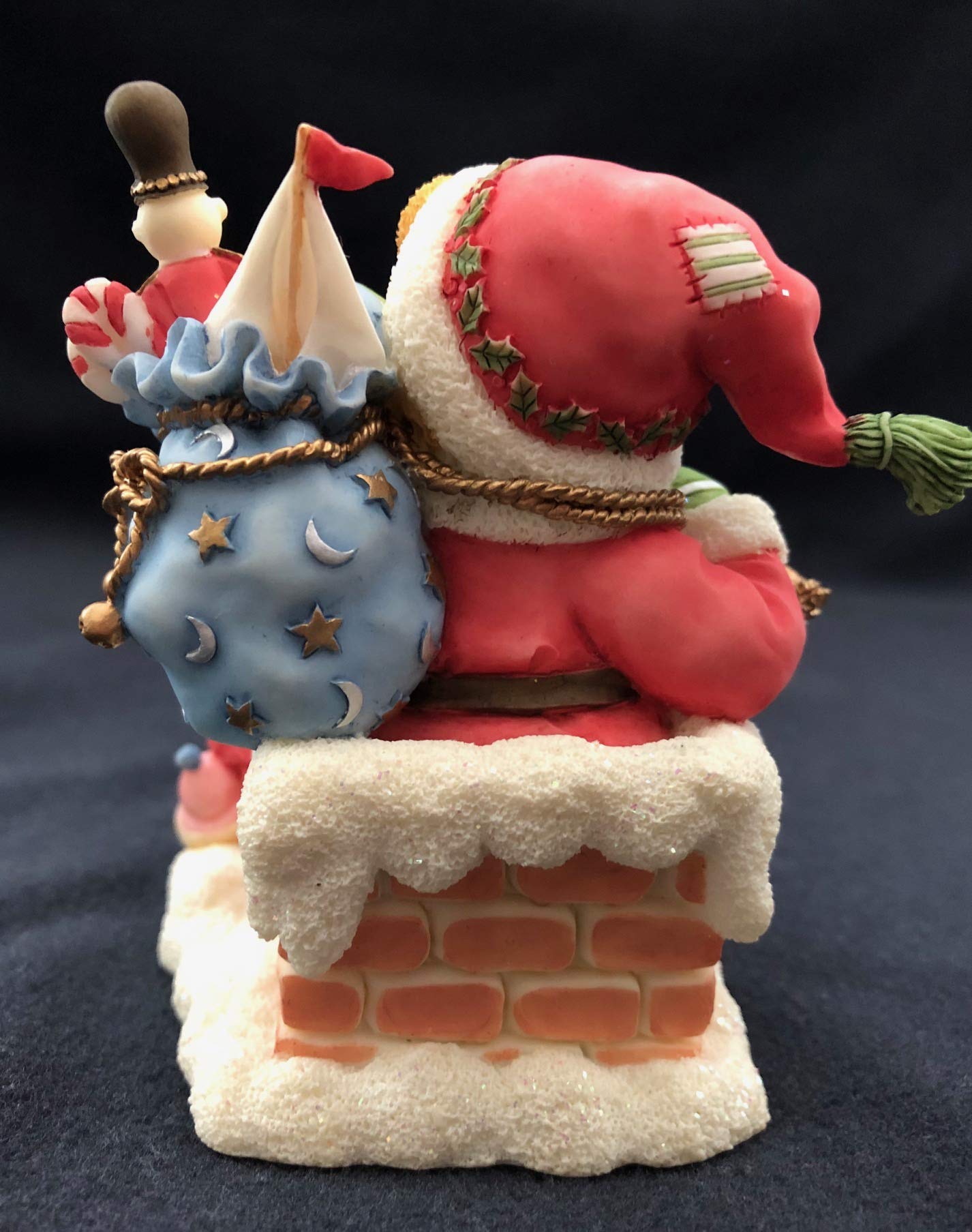 Enesco Cherished Teddie Kris Up On The Rooftop Figurine, White Resin, Model 272140