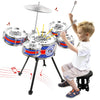 Toddler Drum Set Upgraded Drum Kit For Kids Jazz Drum Set With 5 Drums Music Toys For 3 4 5 Year Old Boys Girls Gifts Ages 3-5