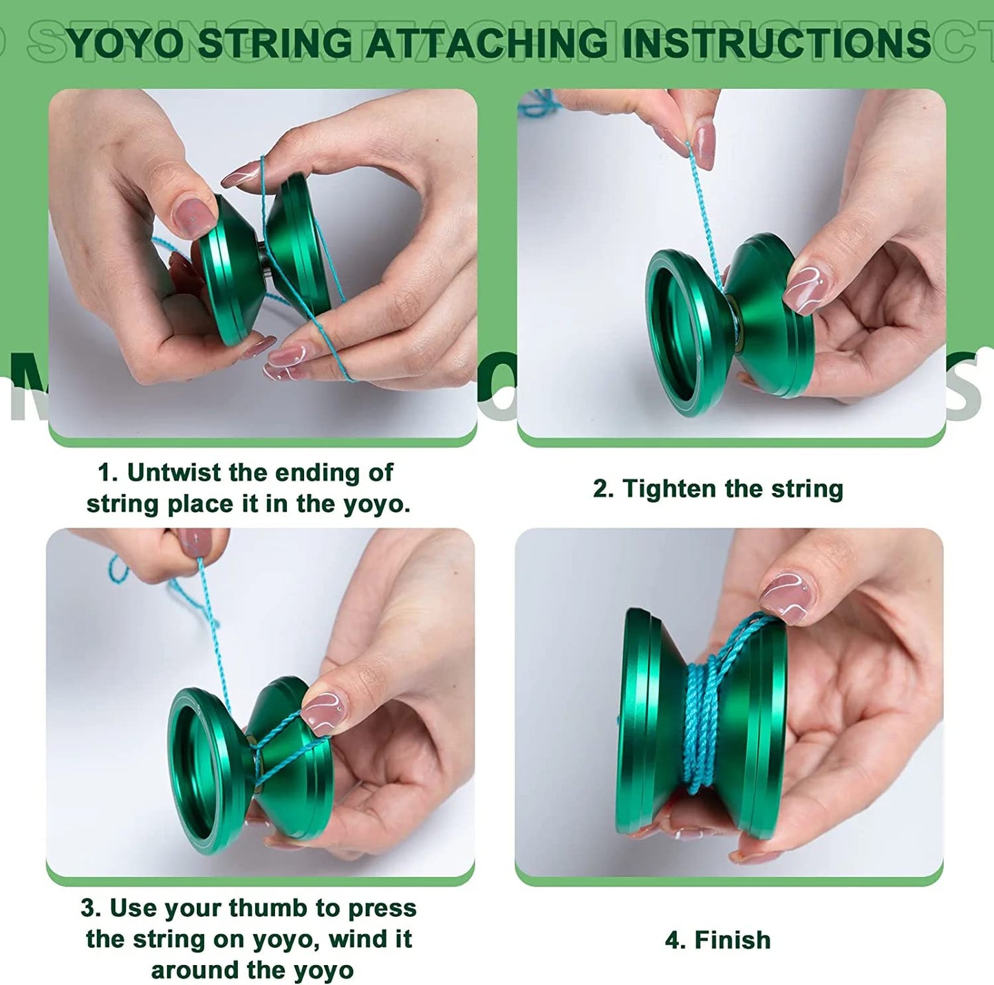 Magicyoyo 2 Pack Yoyos - K2 Crystal Black & V6 Green, Dual Purpose, Responsive For Kids, Unresponsive Bearing For Adults, 12 Strings, 2 Bags, Bearing Removal Tool