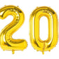 Shopping Time Golden Number Foil Balloons  (32 Inch) (Number 20)