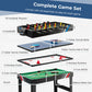 Gymax 49'' Multi Game Table, 4 In 1 Game Table With Foosball Table, Pool Billiards, Air Hockey & Table Tennis, Complete Combinat